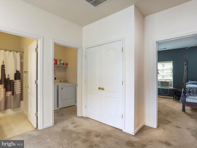 104 Panmure, Stephens City, VA 22655 - unfurnished bedroom featuring light colored carpet, washing machine and dryer, and baseboards