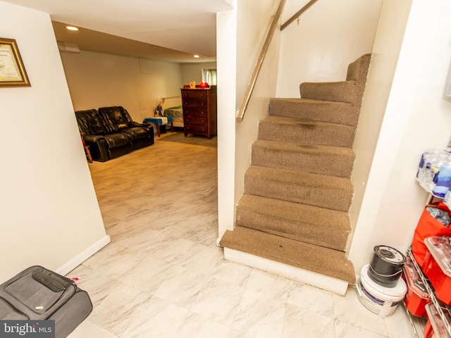 6215 Seminole Pl, College Park, MD 20740 - stairs featuring recessed lighting