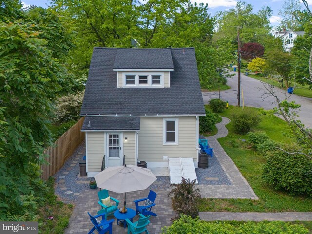 206 Shiley St, Annapolis, MD 21401 - back of house with a patio area and roof with shingles