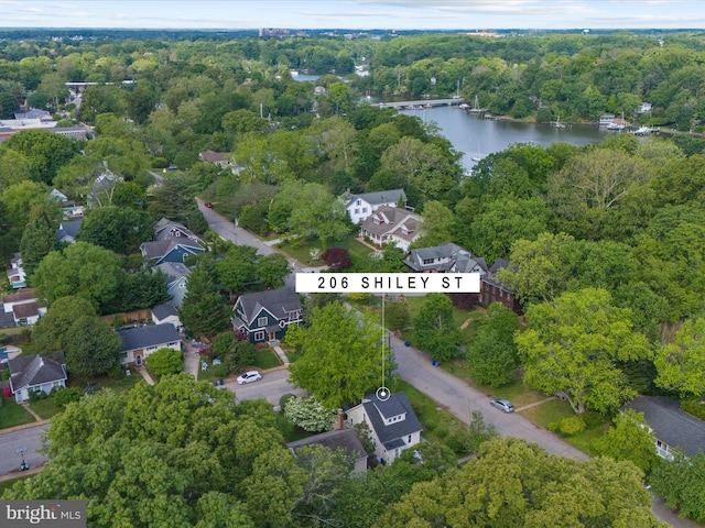 206 Shiley St, Annapolis, MD 21401 - aerial view of a nearby body of water and a forest