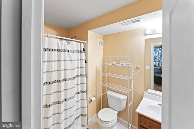 5971 Schooner Cir, King George, VA 22485 - bathroom with vanity, toilet, a shower with shower curtain, and baseboards