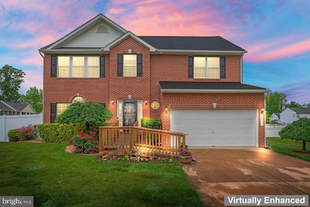 5971 Schooner Cir, King George, VA 22485 - view of front facade featuring an attached garage, driveway, brick siding, and roof with shingles