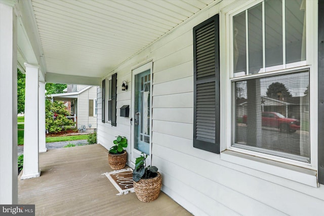 deck featuring covered porch