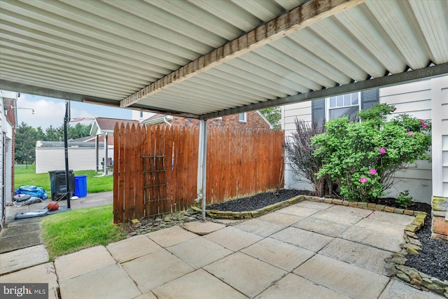 view of patio / terrace with fence