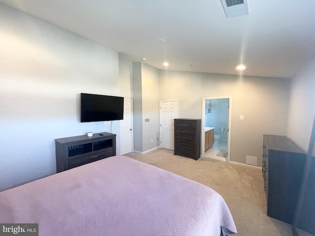 1716 Sunningdale Ln, Hanover, MD 21076 - bedroom featuring light colored carpet, baseboards, recessed lighting, and ensuite bath