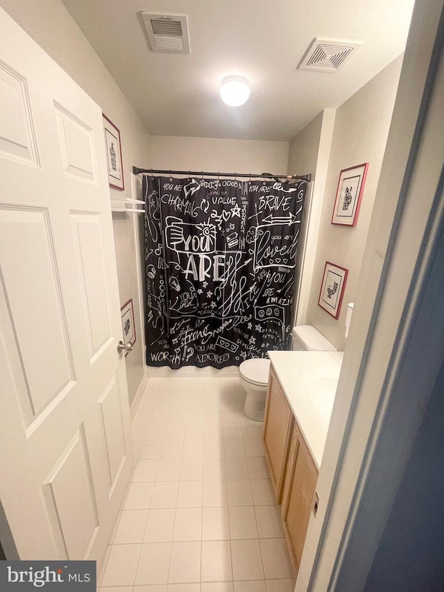 1716 Sunningdale Ln, Hanover, MD 21076 - bathroom with tile patterned floors, vanity, toilet, and curtained shower