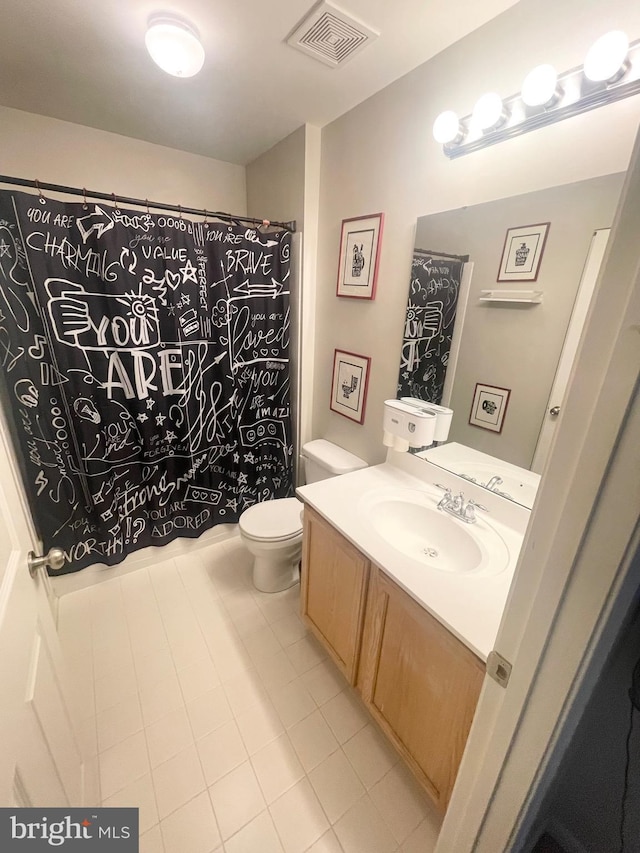1716 Sunningdale Ln, Hanover, MD 21076 - full bathroom featuring vanity, toilet, tile patterned flooring, and a shower with curtain