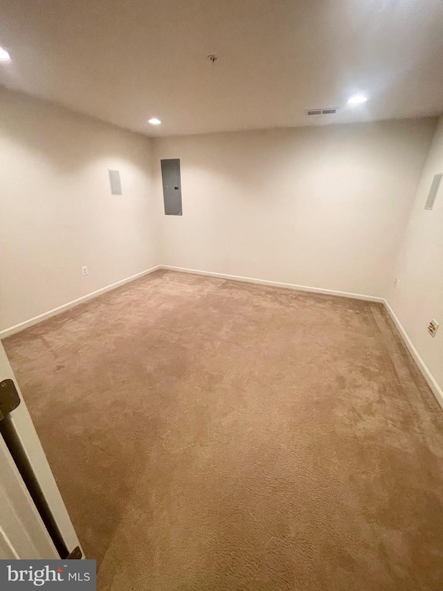 1716 Sunningdale Ln, Hanover, MD 21076 - finished below grade area featuring carpet flooring, recessed lighting, baseboards, and electric panel
