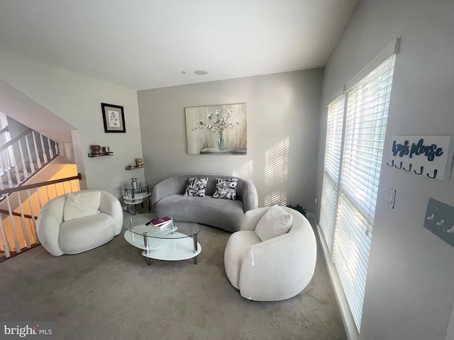 1716 Sunningdale Ln, Hanover, MD 21076 - living room featuring carpet and stairs