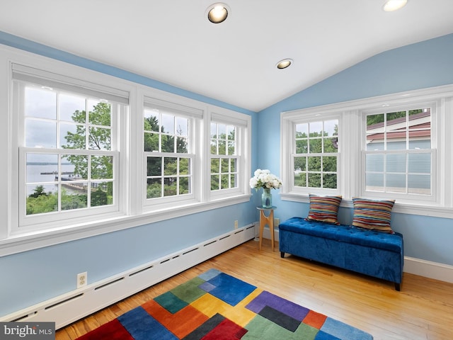 13 The Strand, New Castle, DE 19720 - sunroom with a baseboard heating unit and lofted ceiling