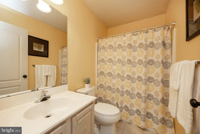 312 Huntington Ct Unit 54, West Chester, PA 19380 - full bathroom featuring toilet, tile patterned floors, vanity, and curtained shower
