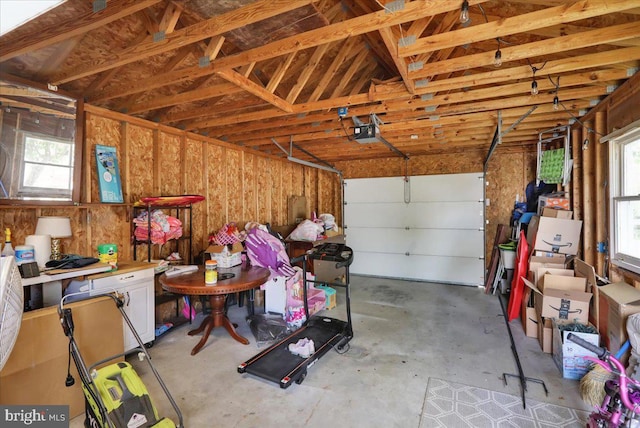 garage featuring a garage door opener