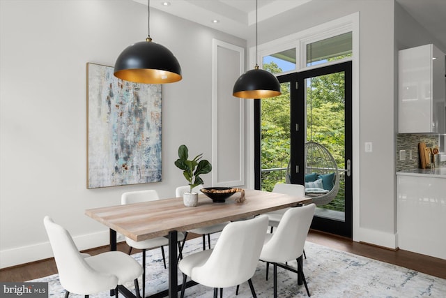 4012 N Upland St, Arlington, VA 22207 - dining space featuring wood finished floors, baseboards, and recessed lighting