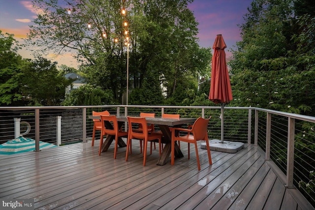 4012 N Upland St, Arlington, VA 22207 - deck at dusk featuring outdoor dining area