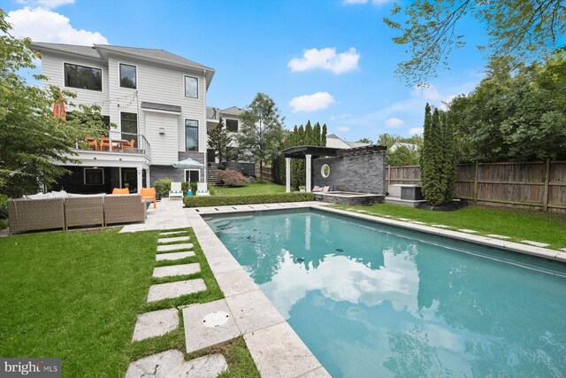 4012 N Upland St, Arlington, VA 22207 - view of pool with an outdoor hangout area, central AC unit, and a patio