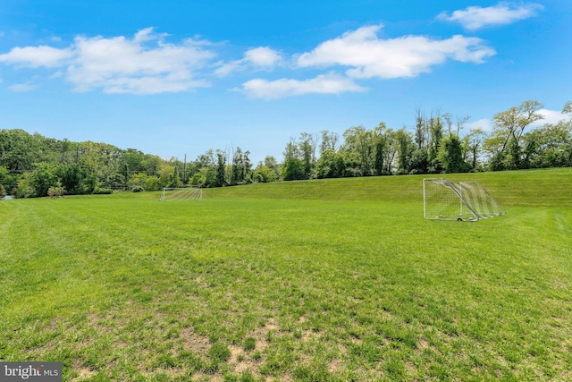 view of yard with an area for sports