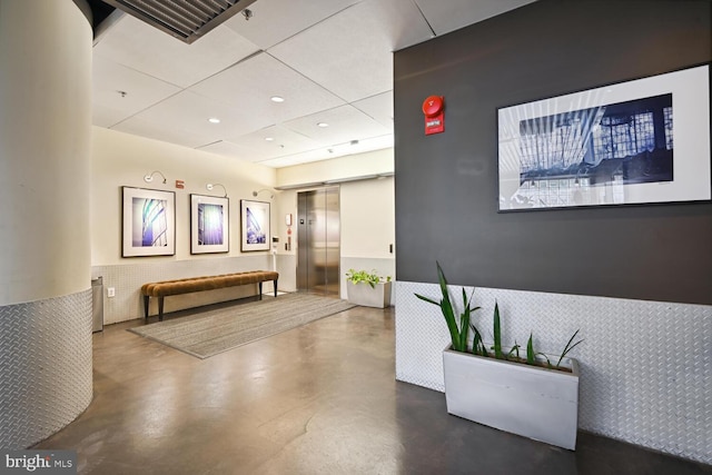 1700 Kalorama Rd NW Unit 207, Washington, DC 20009 - lobby with wallpapered walls and a paneled ceiling