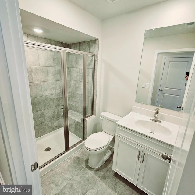 2277 Marcy Dr, Frederick, MD 21702 - full bath with a stall shower, vanity, toilet, and tile patterned floors
