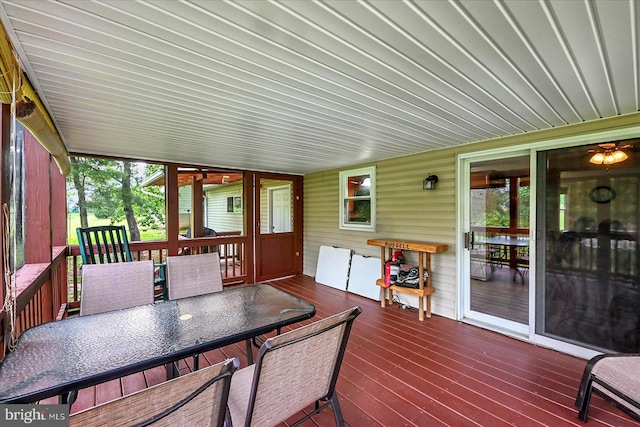 deck featuring outdoor dining space