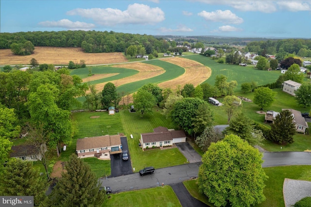 aerial view of a tree filled landscape