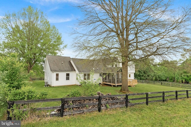 view of front of home with a deck