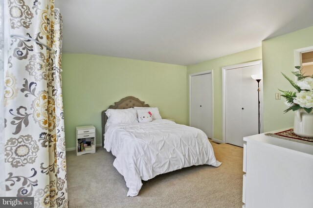 1218 Summerfield Dr, Herndon, VA 20170 - bedroom featuring light carpet and two closets