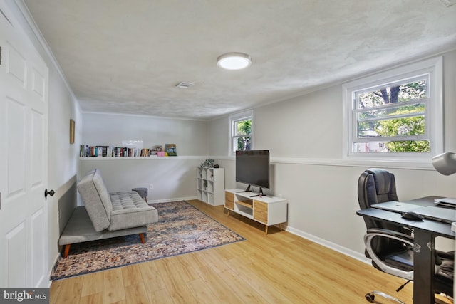 1218 Summerfield Dr, Herndon, VA 20170 - home office with wood finished floors and baseboards