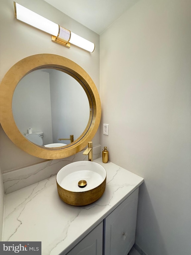 2649 Centennial Ct, Alexandria, VA 22311 - half bath featuring vanity and marble look tile flooring