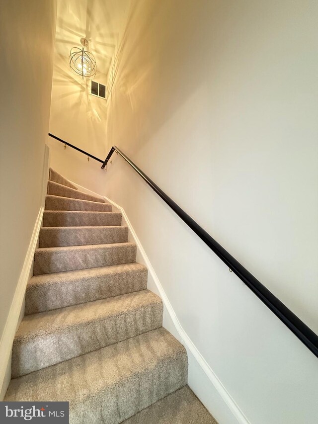 2649 Centennial Ct, Alexandria, VA 22311 - stairs featuring carpet