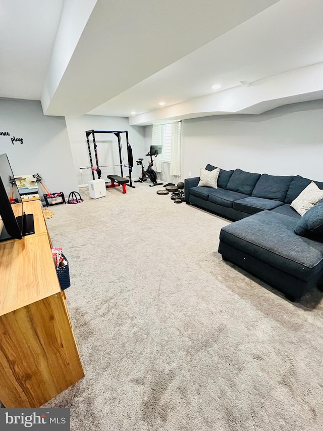 1241 Ridge Rd, Feasterville Trevose, PA 19053 - carpeted living area featuring recessed lighting