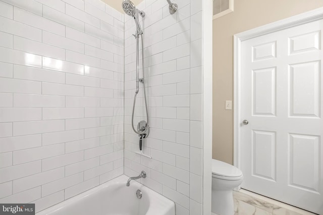 23 Arch Pl Unit 475, Gaithersburg, MD 20878 - full bathroom with bathing tub / shower combination, marble finish floors, and toilet