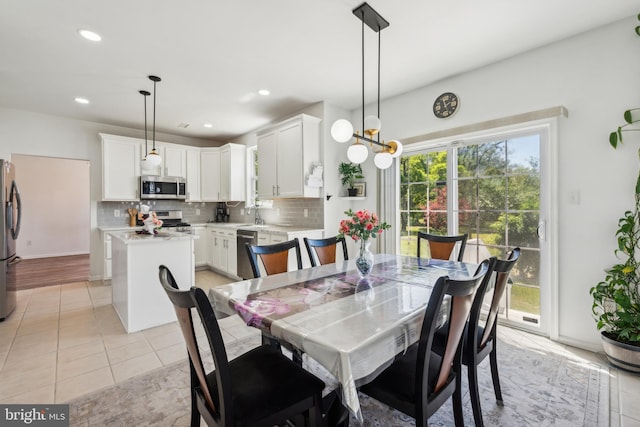 4 Elma Ave, Burlington, NJ 08016 - dining space with light tile patterned floors and recessed lighting