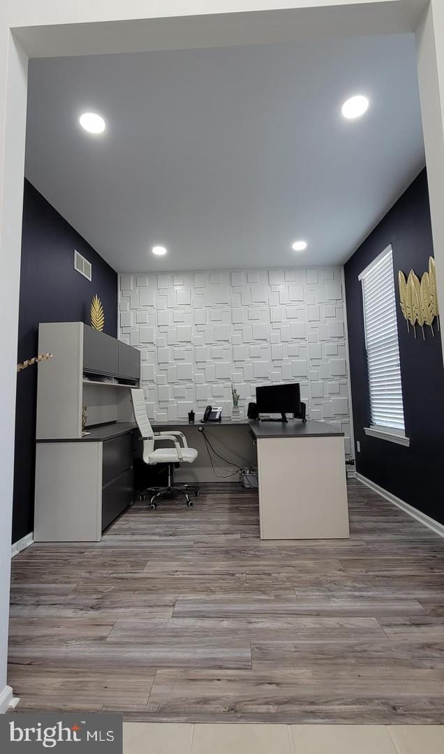 4 Elma Ave, Burlington, NJ 08016 - office area featuring recessed lighting, wood finished floors, and baseboards