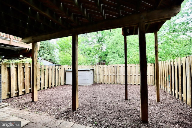 view of patio featuring a fenced backyard