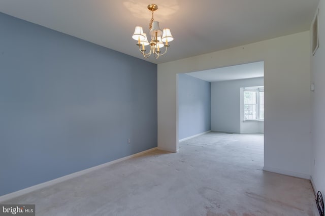 10703 Moray Ct, Cheltenham, MD 20623 - unfurnished room featuring a chandelier and baseboards