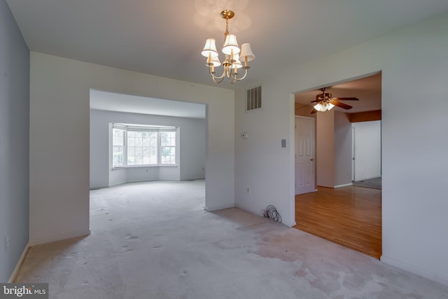 10703 Moray Ct, Cheltenham, MD 20623 - unfurnished room featuring a chandelier, carpet, ceiling fan, and baseboards