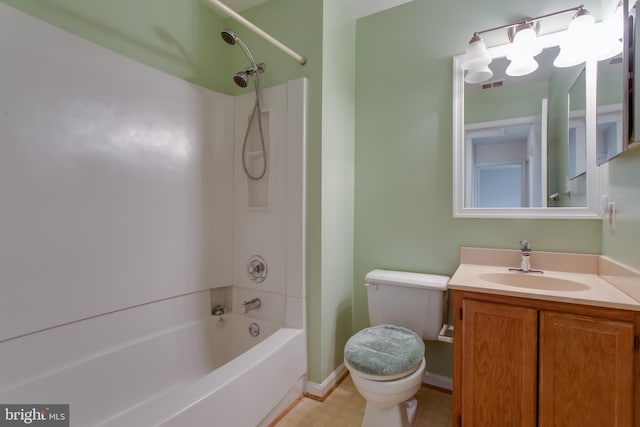 10703 Moray Ct, Cheltenham, MD 20623 - full bath featuring bathing tub / shower combination, toilet, vanity, and baseboards