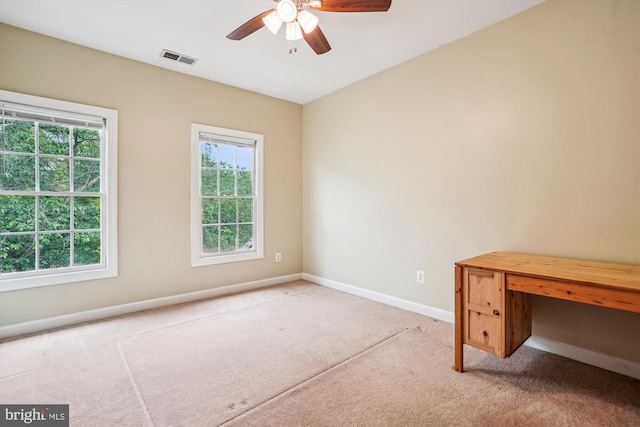 12630 Garry Glen Dr, Bristow, VA 20136 - unfurnished office featuring carpet, ceiling fan, and baseboards