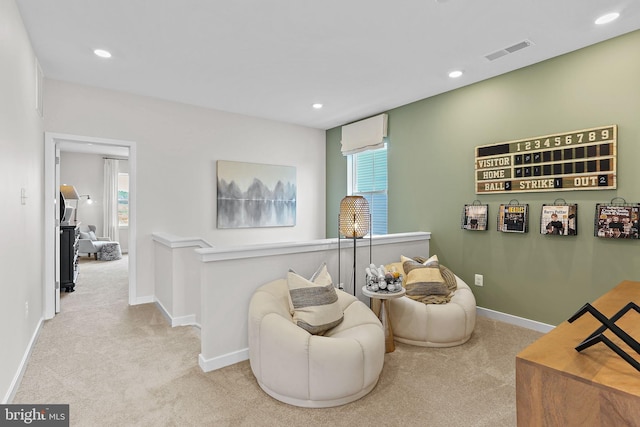 LOT484 Mountain Laurel Blvd Ashton, Unit Ashton, Ranson, WV 25438 - living area featuring carpet, baseboards, visible vents, and recessed lighting