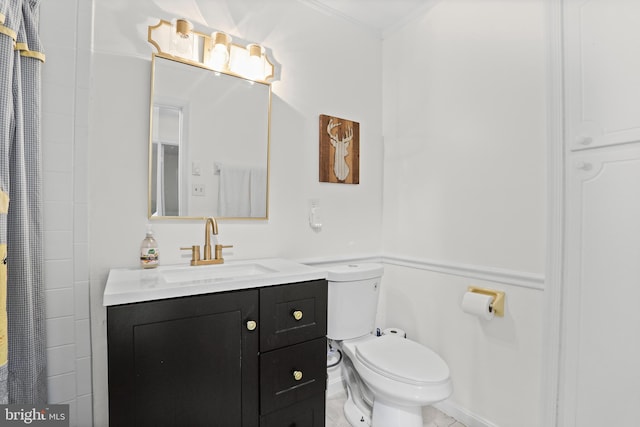 443 Deerwood Dr, Fredericksburg, VA 22401 - full bath featuring toilet, vanity, and crown molding