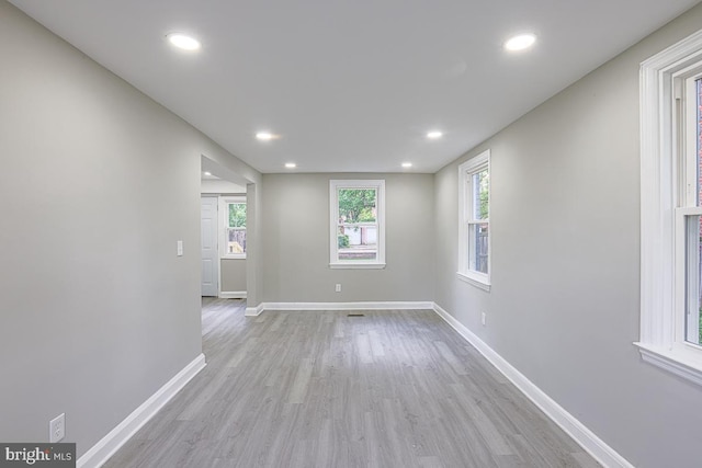 7004 Alden Rd, Pikesville, MD 21208 - unfurnished room featuring baseboards, wood finished floors, and recessed lighting