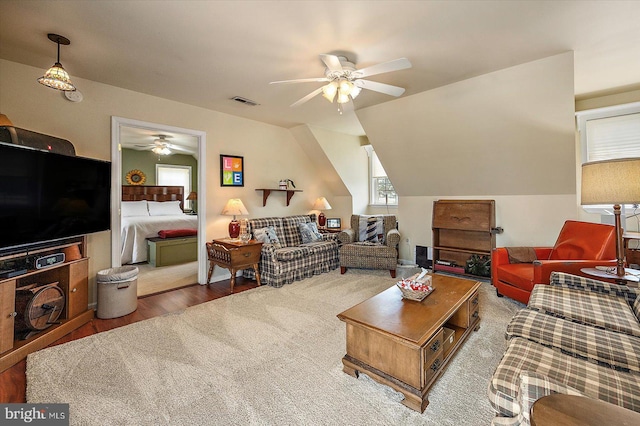 38967 Willow Ln, Fenwick Island, DE 19944 - living room with a ceiling fan and wood finished floors