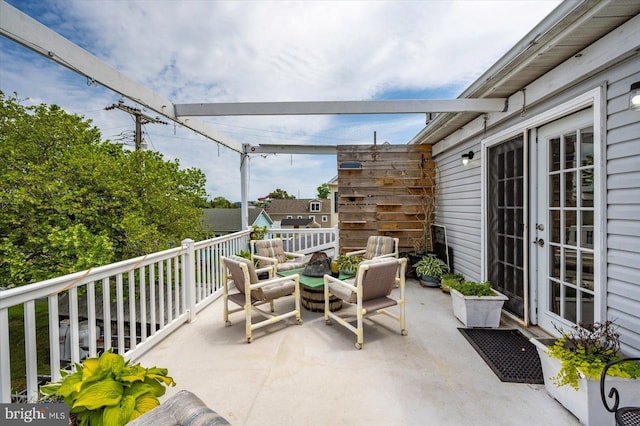 38967 Willow Ln, Fenwick Island, DE 19944 - view of patio / terrace with an outdoor hangout area and french doors