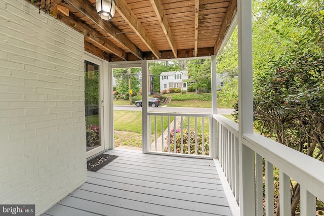 deck with covered porch