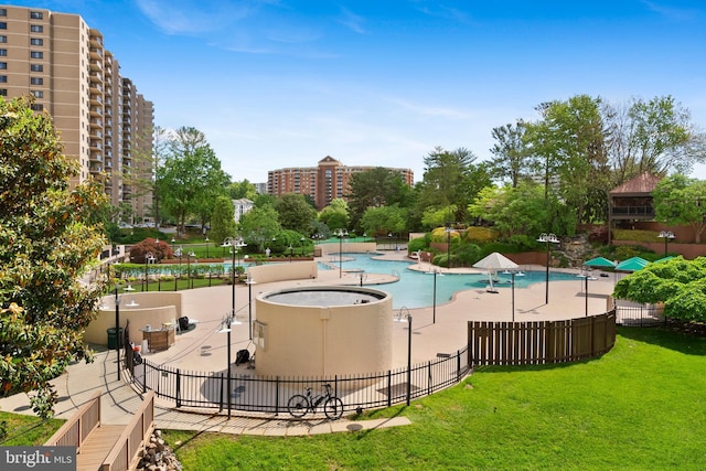 307 Yoakum Pkwy Unit 821, Alexandria, VA 22304 - community pool with a patio area