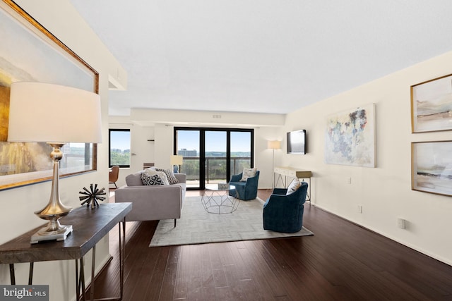 307 Yoakum Pkwy Unit 821, Alexandria, VA 22304 - living room featuring hardwood / wood-style floors and baseboards
