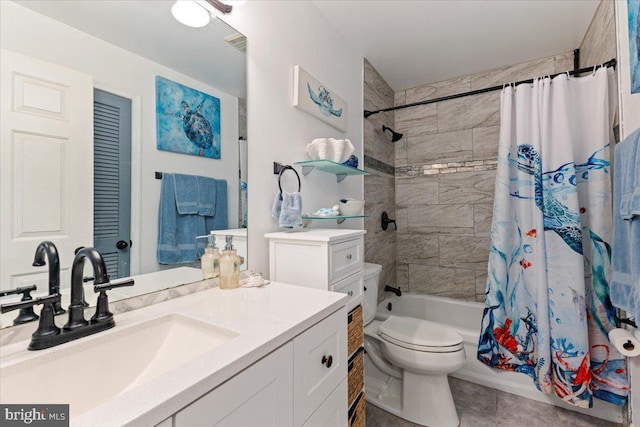 15 Sutton Pl, Helmetta, NJ 08828 - full bathroom featuring toilet, shower / tub combo, tile patterned flooring, and vanity