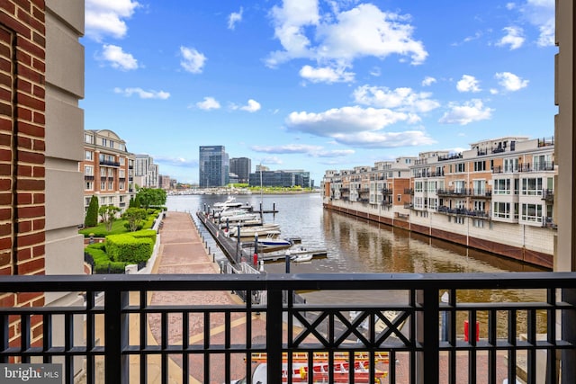 water view featuring nearby urban area