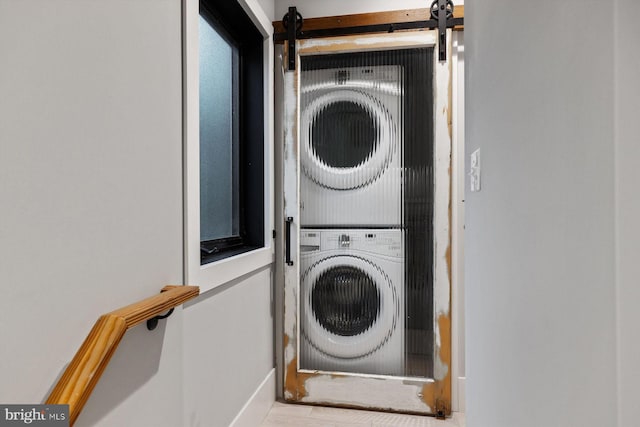10 Mccready Aly, Lambertville, NJ 08530 - laundry room with stacked washer / drying machine