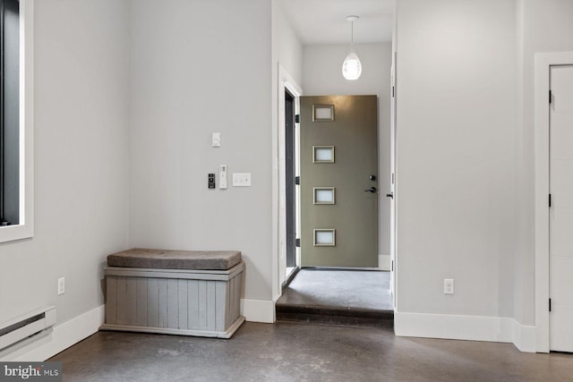 10 Mccready Aly, Lambertville, NJ 08530 - entrance foyer featuring baseboard heating, finished concrete flooring, and baseboards